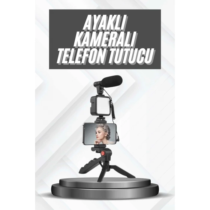ieg™ Telefon Tutucu Mikrofonlu Işıklı Youtuber Video Kayıt