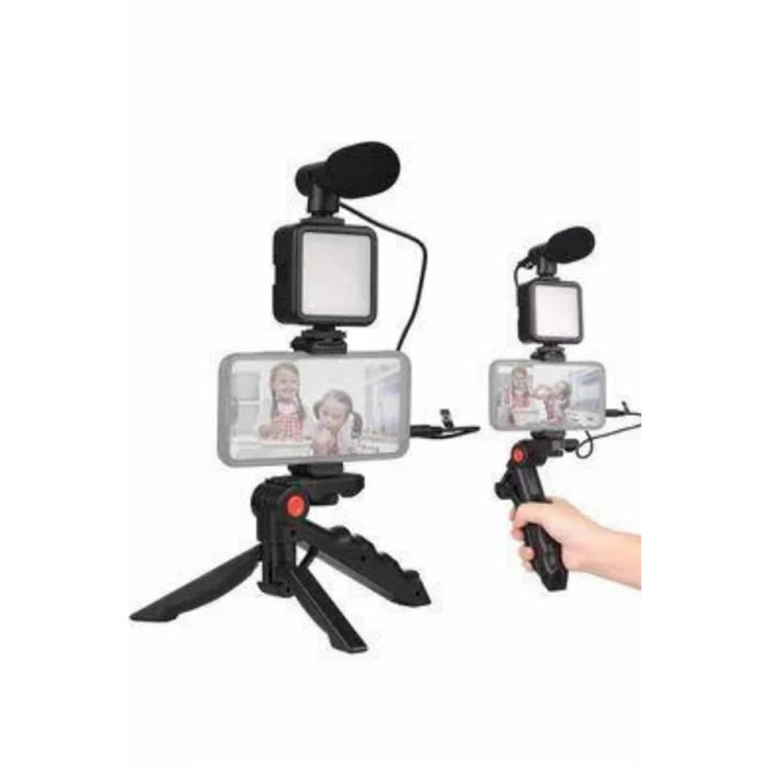 ieg™ Telefon Tutucu Mini Mikrofonlu Tripod Vlog Çekim Video