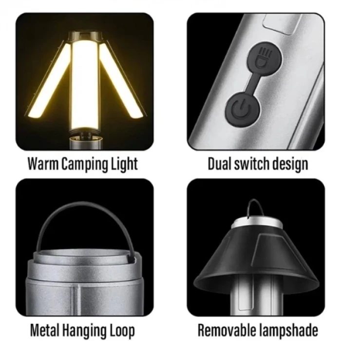 ieg™ Teleskopik Şarj Edilebilir Çadır Kamp Işığı