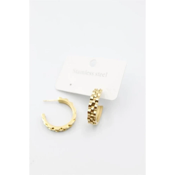 ieg™ Tırtıklı Halka Küpe - Altın