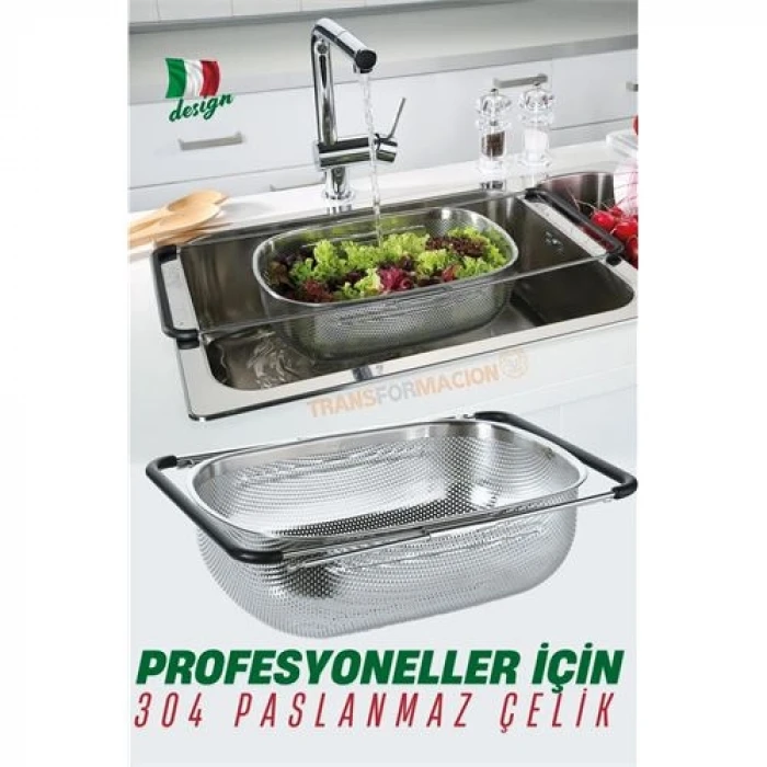 TransForMacion Lavabo Süzgeci Ayarlanabilir Kevgir 304 Paslanmaz Çelik 721523