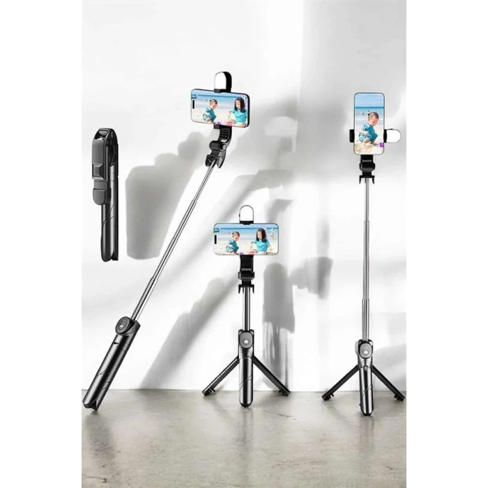 ieg™ Tripod Kablosuz Bluetooth Bağlantılı Selfie Çubuğu 360 Derece Dönebilen