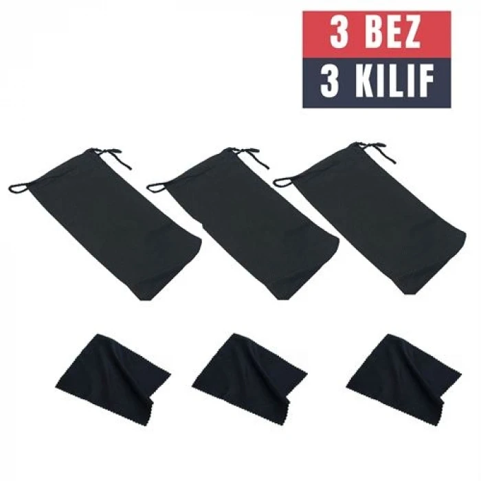ieg™ Turk 3 Adet Gözlük Kılıfı + Bez Seti