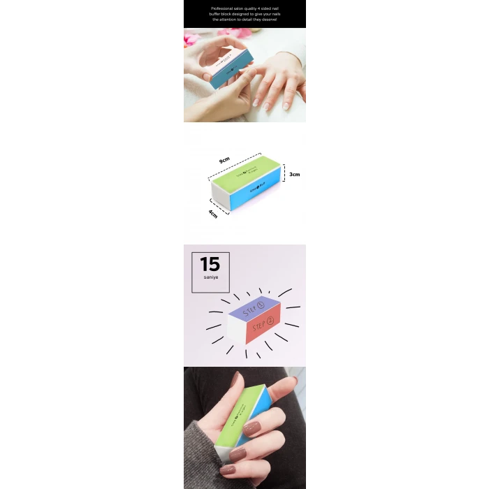 ieg™ Turk 4 Yüzeyli Törpü Ve Parlatma Blok Sünger 3 Lü Set