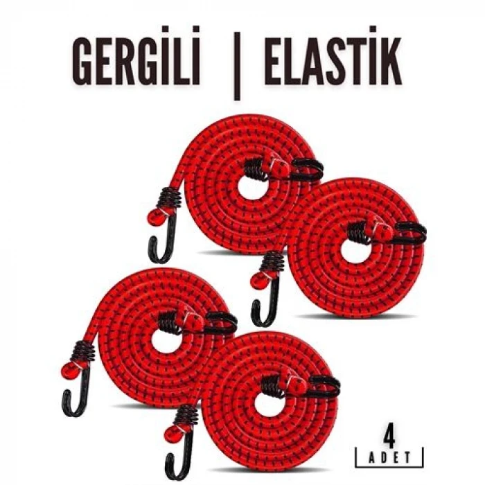 ieg™ Turk Gergili Bagaj Lastiği 2 Kancalı 4 Lü Paket