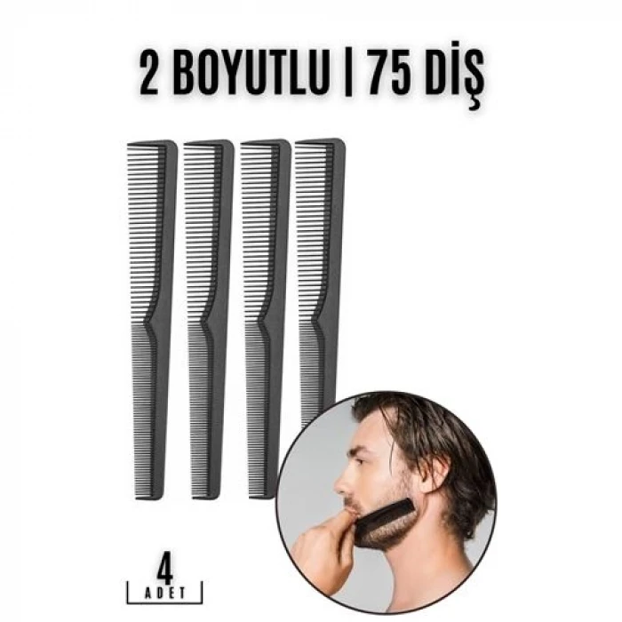 ieg™ Turk Sakal Bıyık Saç Tarağı 4 Lü Set Jess Design