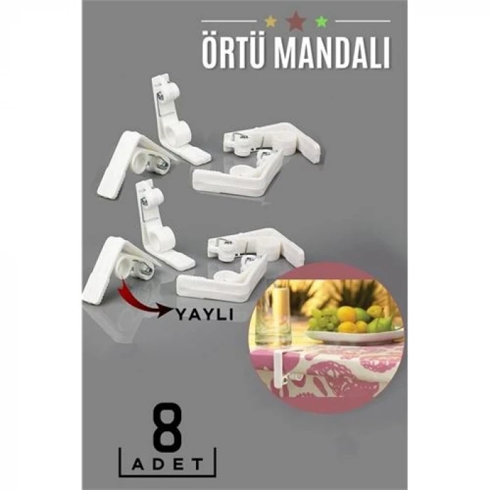 ieg™ Turk Yaylı Masa Örtüsü Mandalı 8 Adet
