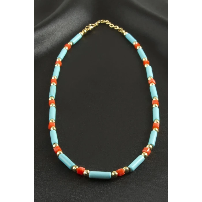 ieg™ Turkuaz Boncuk Kristal Kolye