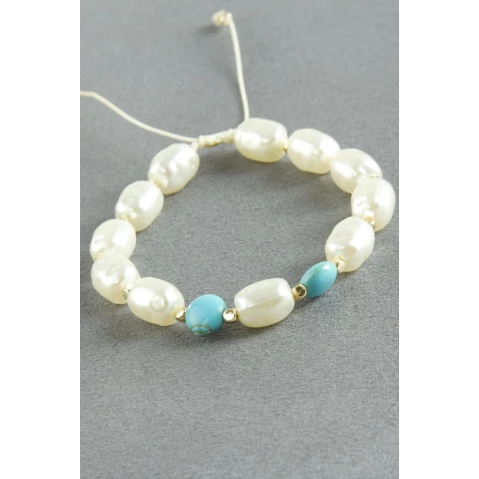ieg™ Turkuaz Taşlı İnci Bileklik