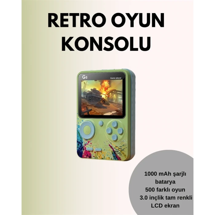 ieg™ TV Bağlantılı 500 Oyunlu Mini Gameboy Konsol