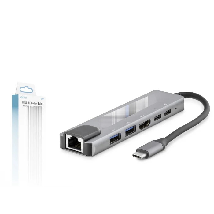 ieg ™ Type-C Combo Hub Hdmi 4K Usb 3.0 Lan 6 Port - Gri HDX7791