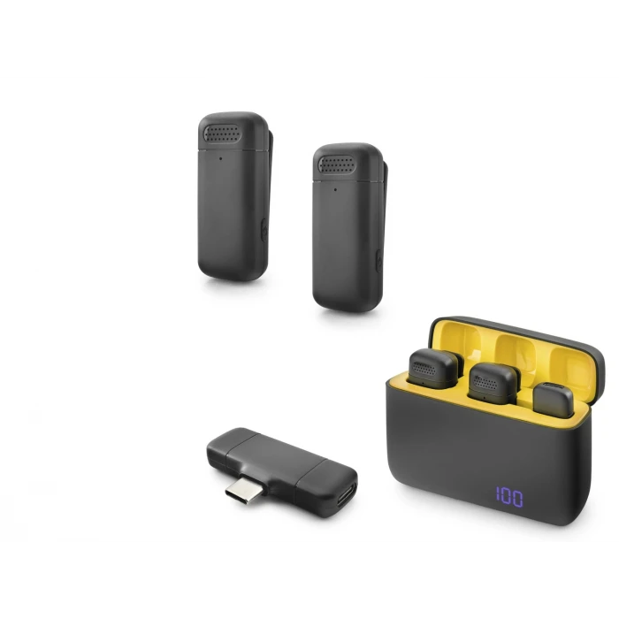 ieg™ Type-C Kablosuz 2’Li Yaka Mikrofonu - Siyah HDX2799