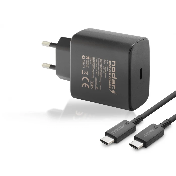 ieg™ Type-C Pd Hızlı Şarj Seti 45W Usb Adaptörlü - Siyah ND1007
