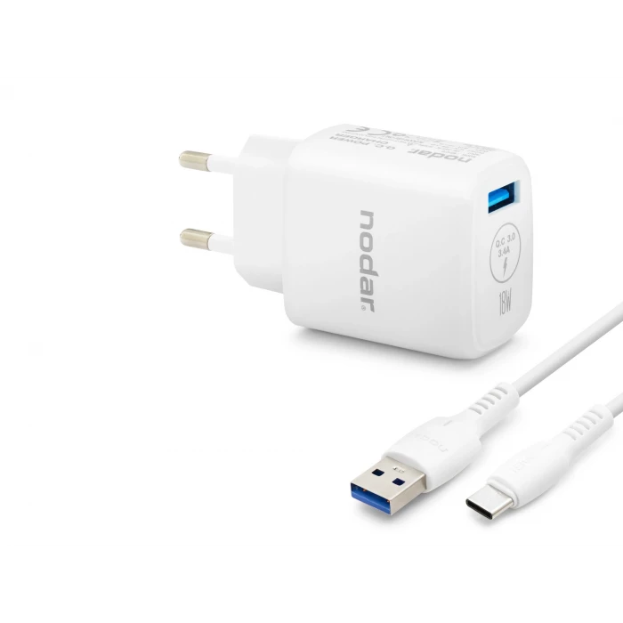 ieg™ Type-C Qc 3.0 Hızlı Şarj Seti 18W 3.4A Usb Adaptörlü - Beyaz ND1010