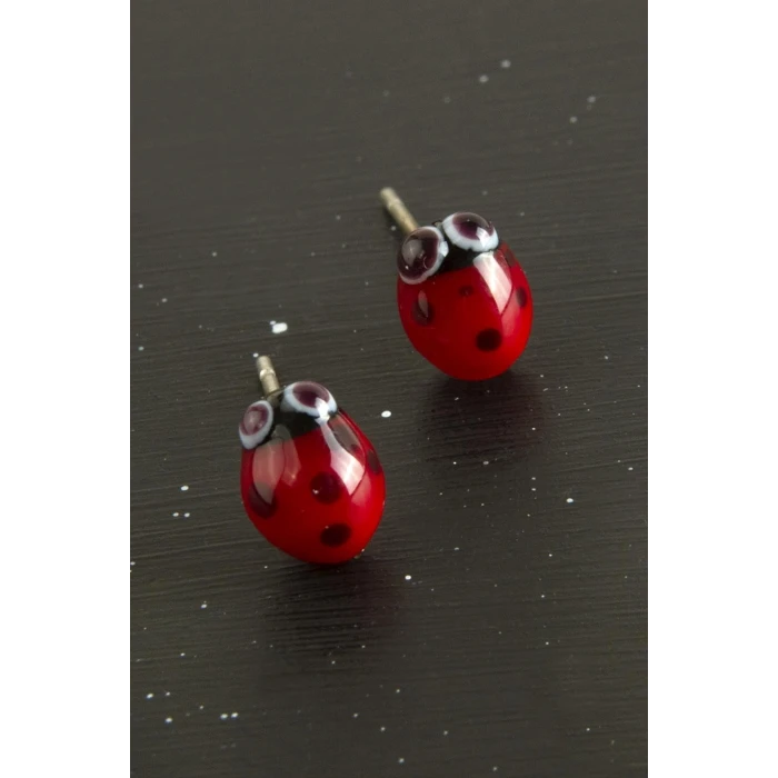 ieg™ Uğur Böceği Cam Küpe