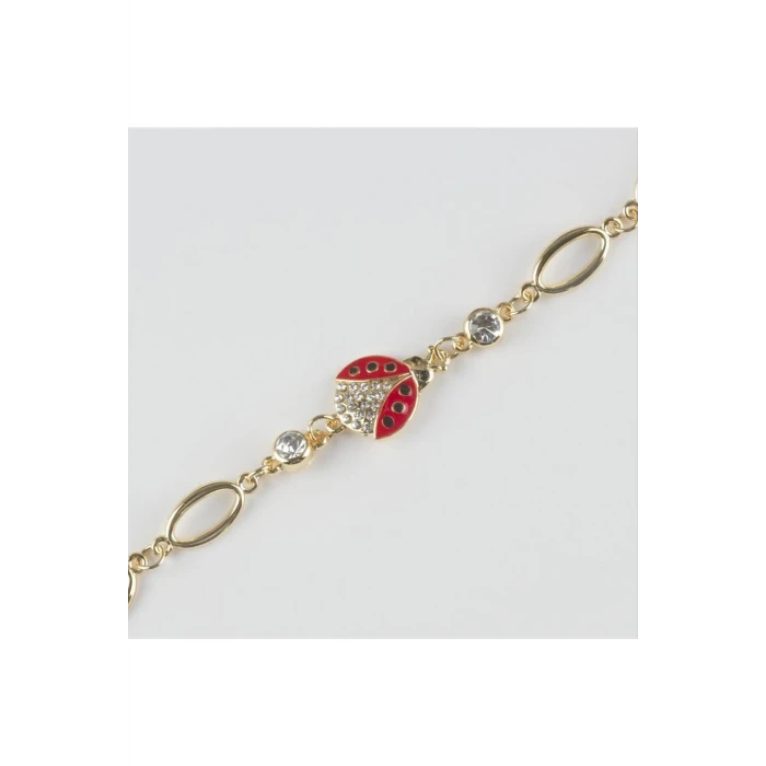 ieg™ Uğur Böceği Figürlü Taşlı Metal Bileklik