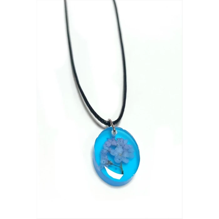 ieg™ Unutma Beni Çiçeği Oval Epoksi Kolye