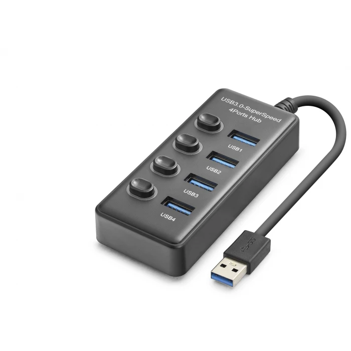 ieg ™ Usb 3.0 Hub Anahtarlı 4 Port 5 Gbps - Siyah HDX7048