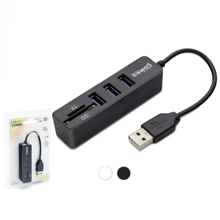 ieg ™ Usb Hub Combo 3*Usb + Sd + Tf Siyah HDX7009