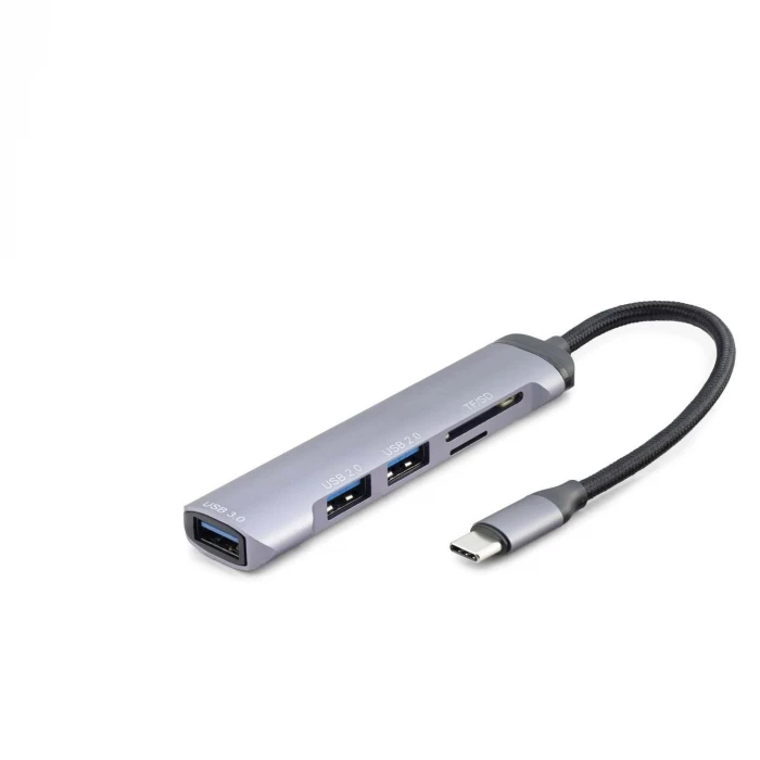 ieg ™ Usb Hub Combo 5In1 Usb Type-C Sd + Tf Card Gri HDX7039