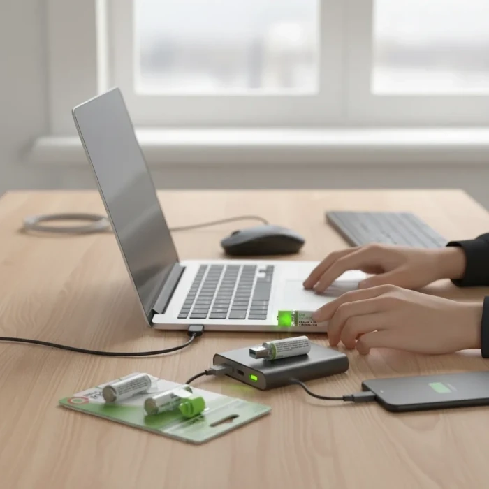 ieg™ Usb ile Şarj Olabilen 2 li 1450 mah Lityum Kalın Şarjlı Kalem Pil