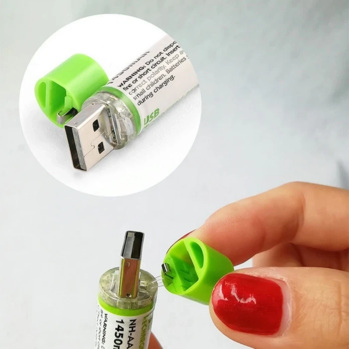 ieg™ Usb ile Şarj Olabilen 2 li 1450 mah Lityum Kalın Şarjlı Kalem Pil