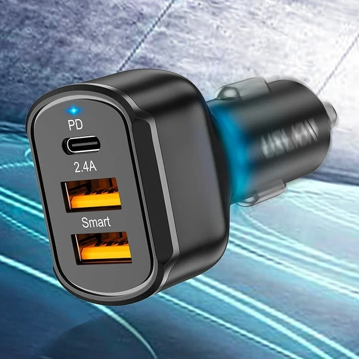 ieg™ Uslion 30w 2 Usb + Type-c Girişli Qc3.0 Hızlı Araç Çakmaklık Şarjı