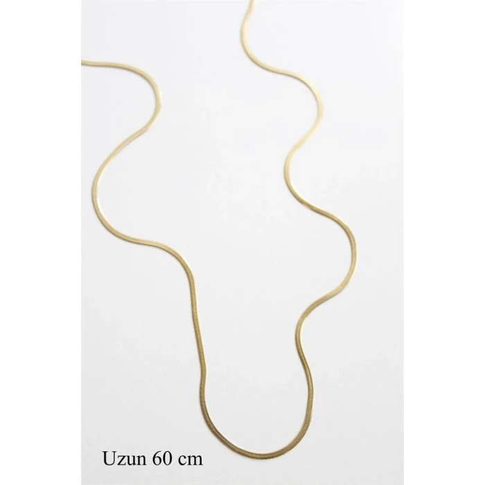 İEG Uzun İnce İtalyan Zincir Kolye (60 cm) - Altın