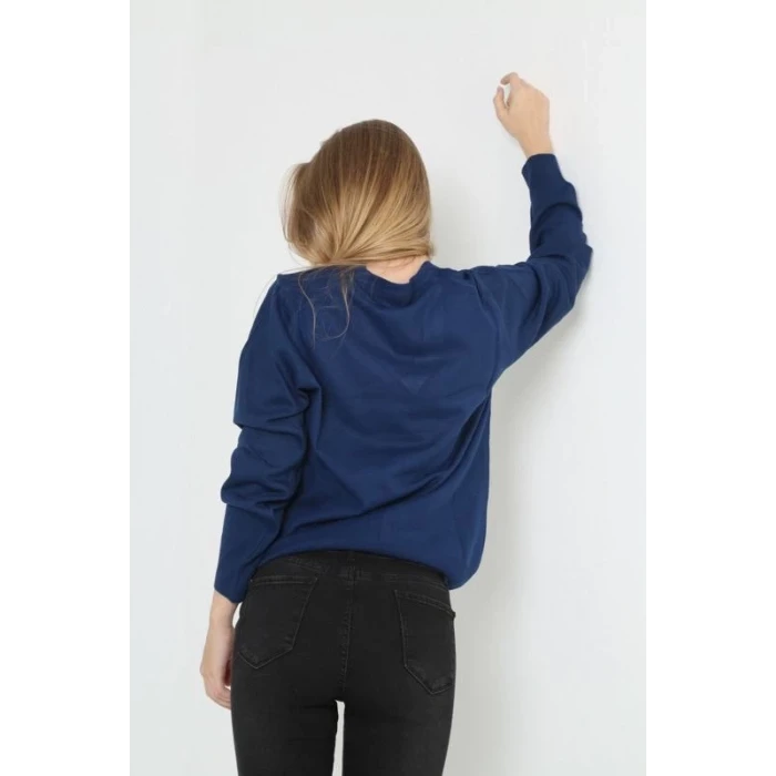 ieg™   Uzun Kol V Yaka Triko Kazak - Indigo