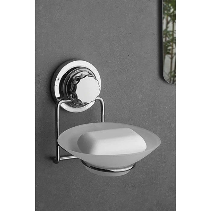 ieg™ Vakumlu Plastik Sabunluk Krom -VK-713