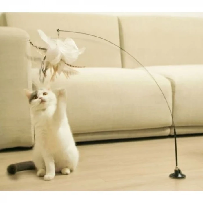 ieg™ Vantuzlu Tüylü Zilli Kedi Oyun Oltası