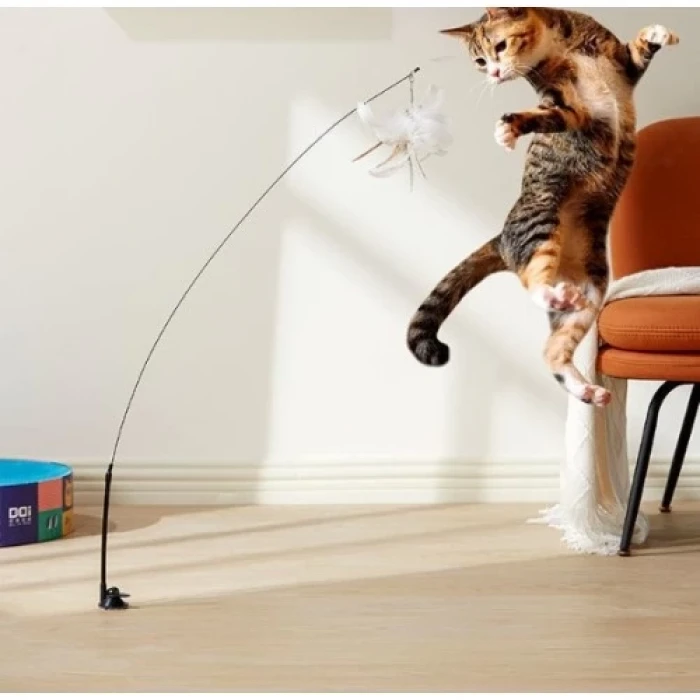 ieg™ Vantuzlu Tüylü Zilli Kedi Oyun Oltası