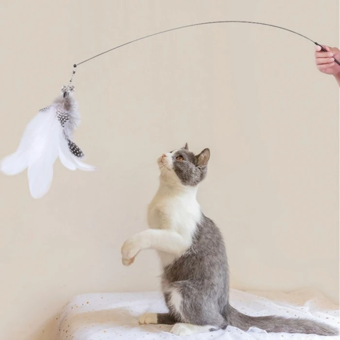 ieg™  Vantuzlu Tüylü Zilli Olta Kedi Oyuncağı 2 Oltalı