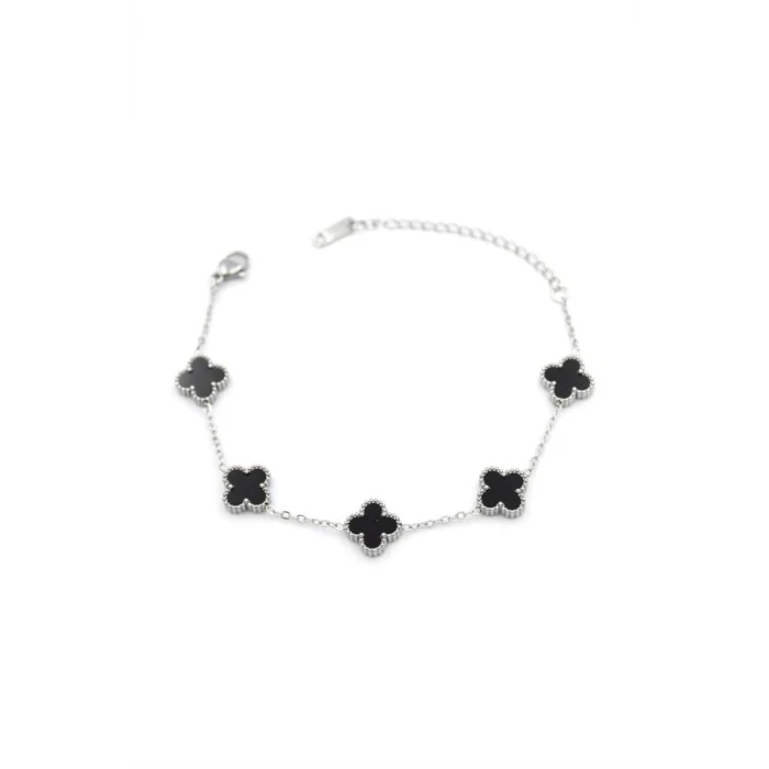 İEG® Vc Yonca Bileklik - Gümüş 11mm - Siyah