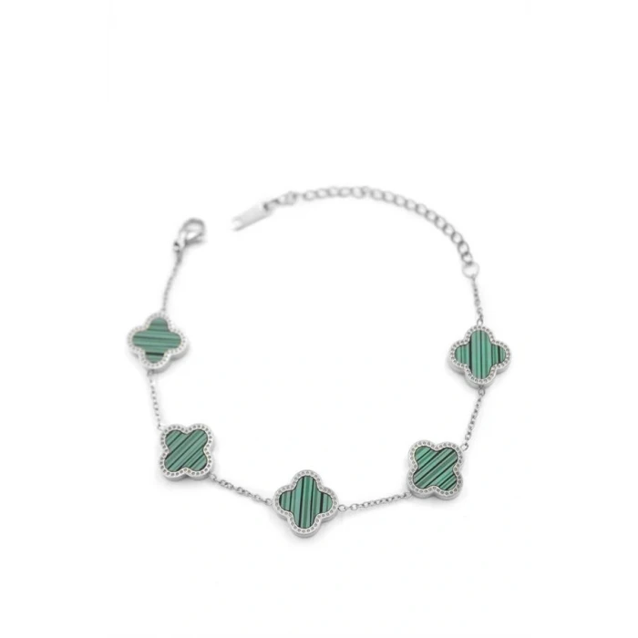 İEG® VC Yonca Bileklik Gümüş - Yeşil