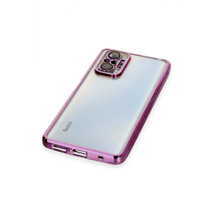 ieg™  Xiaomi Redmi Note 10 Pro Kılıf Razer Lensli Silikon - Mor