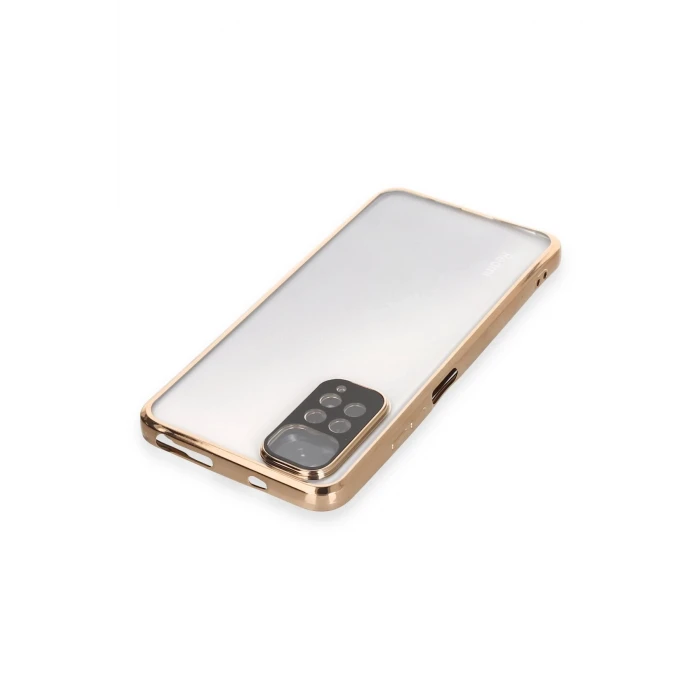 ieg™  Xiaomi Redmi Note 11 Kılıf Razer Lensli Silikon - Gold