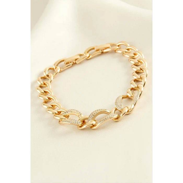 ieg™ Xuping Oval Zirkon Taşlı Lüks Çelik Bileklik