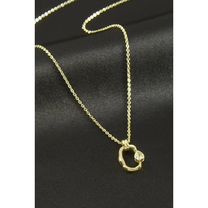 ieg™ Xuping Oval Zirkon Taşlı Lüks Çelik Kolye