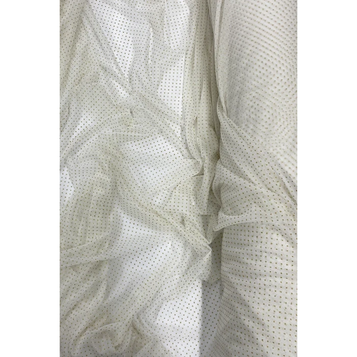 İEG Yağmur Damlası Simli Abiye Elbise Şallık Tül Kumaş Ekru 12