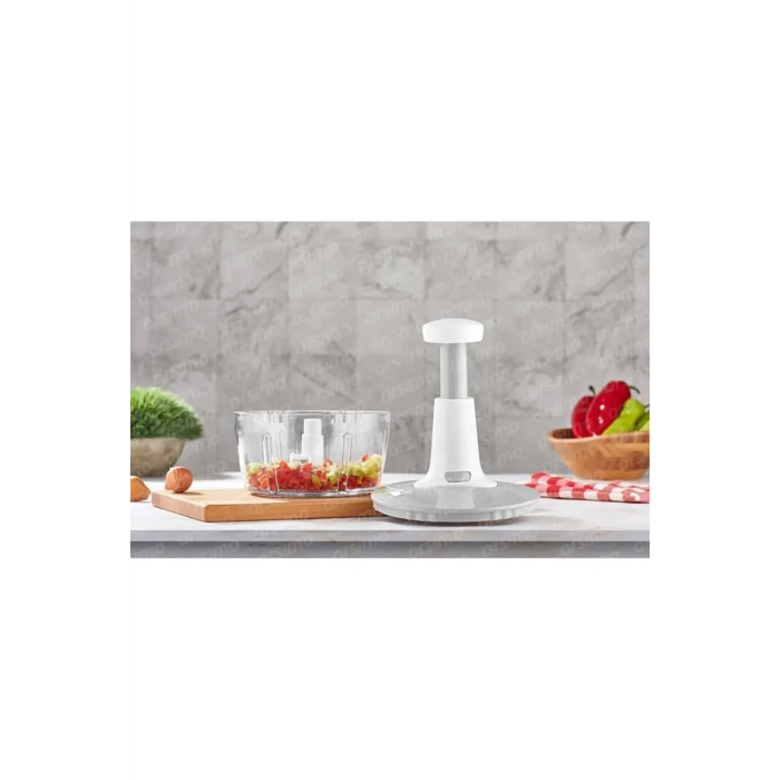 ieg™ Yakut Üstten Basmalı El Rondo Blender Çelik Bıcaklı Beyaz