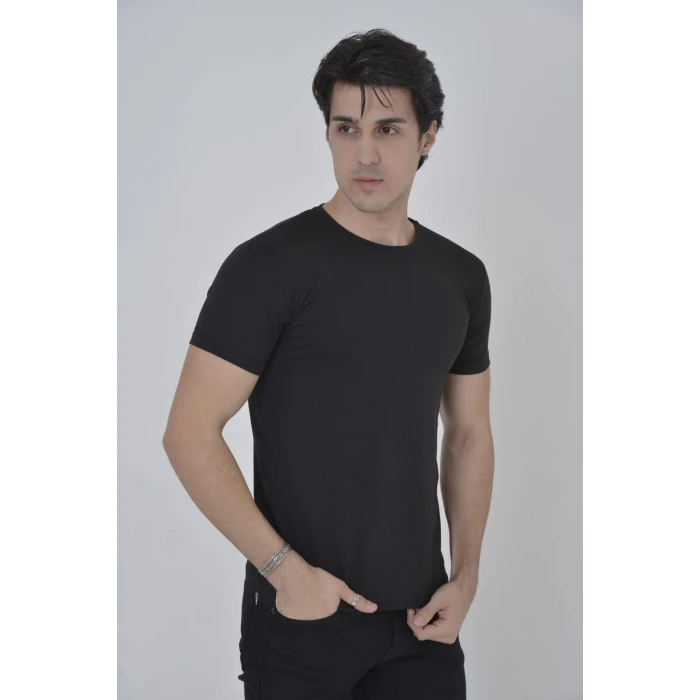 ieg™      Yandan Fermuarli Slim fit T-shirt - Siyah -