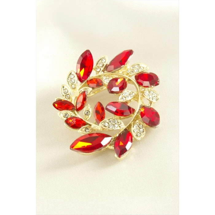 ieg™ Yaprak Kristal Taşlı Broş