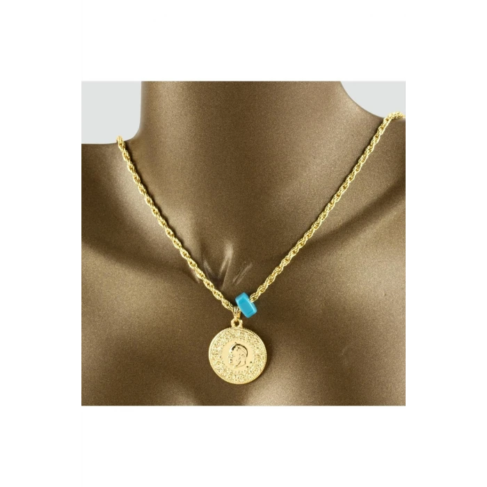 ieg™ Yarım Altın Figürlü İmitasyon Kolye