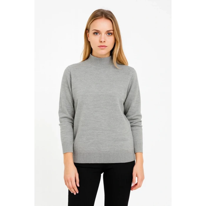 ieg™      Yarım Boğaz Triko Kazak  at Regular kalıp - Gri