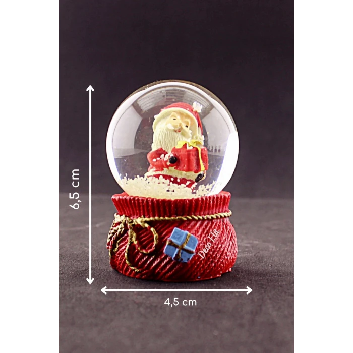 ieg ™ Yeni Yıl Noel Baba Hediyeleri Temalı Mini Boy Kar Küresi 6,5 cm