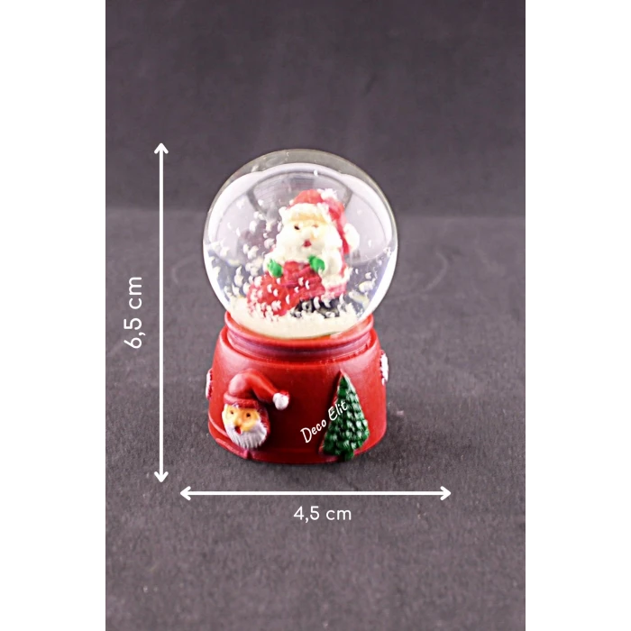 ieg ™ Yeni Yıl Noel Baba Temalı Mini Boy Işıklı Kar Küresi 6,5 cm A