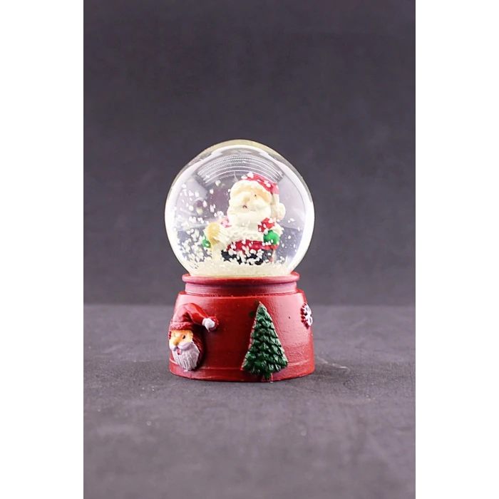 ieg ™ Yeni Yıl Noel Baba Temalı Mini Boy Işıklı Kar Küresi 6,5 cm A