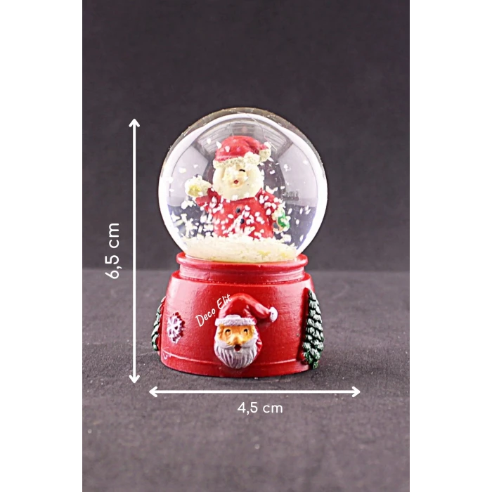 ieg ™ Yeni Yıl Noel Baba Temalı Mini Boy Işıklı Kar Küresi 6,5 cm A
