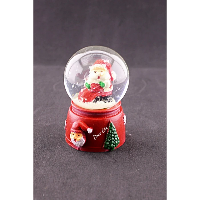 ieg ™ Yeni Yıl Noel Baba Temalı Mini Boy Işıklı Kar Küresi 6,5 cm A
